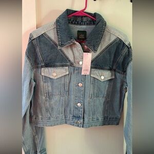 NWT Denim cropped Jean jacket Wild Fable Patchwork